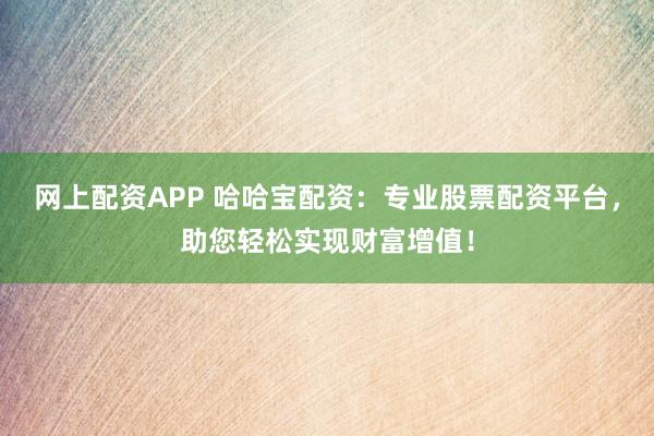 网上配资APP 哈哈宝配资：专业股票配资平台，助您轻松实现财富增值！