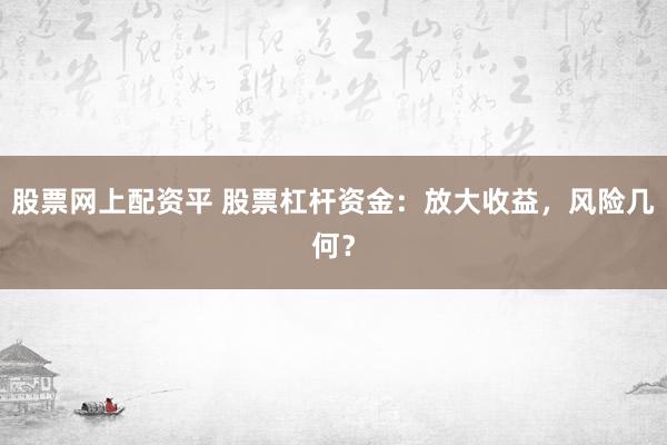 股票网上配资平 股票杠杆资金：放大收益，风险几何？